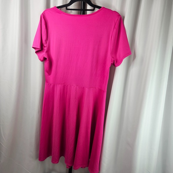 Janette Plus USA Ladies A-Line Dress Short Sleeve Midi Plus‎ Size 1XL Stretch - Picture 5 of 5